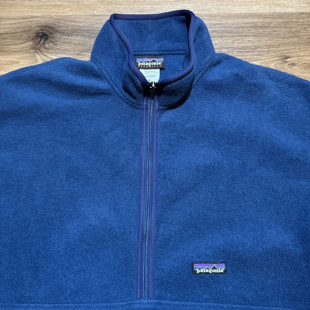 Vintage Patagonia Synchilla Men's Size XL 1/2 Zip Marsupial Fleece Blue‎ 2004